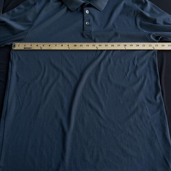 Straight Down Polo Shirt Mens XL Gray Long Sleeve Pullover B Logo Golf Casual - Picture 7 of 8